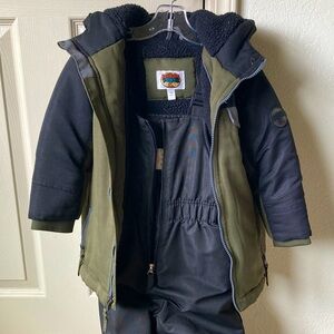 Bass pro shop Olive and Black Jacket and Wonder nation ski bibs